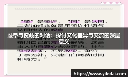 歧阜与赞歧的对话：探讨文化差异与交流的深层意义